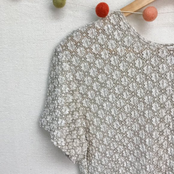 Clio Neutral Textured Career Top in Tan/Sand/Beige Color - Petite Medium - Picture 7 of 15